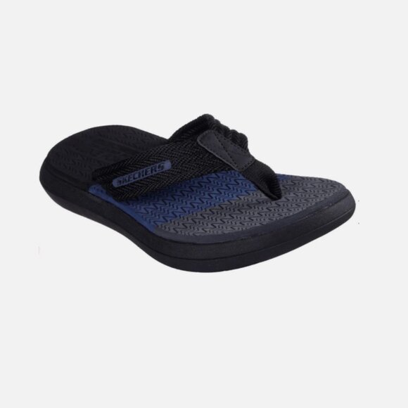 SKECHERS Voreno Codie Flip Flop Sandals Men’s 9 Black/Blue Comfort Relaxed Fit main image 6